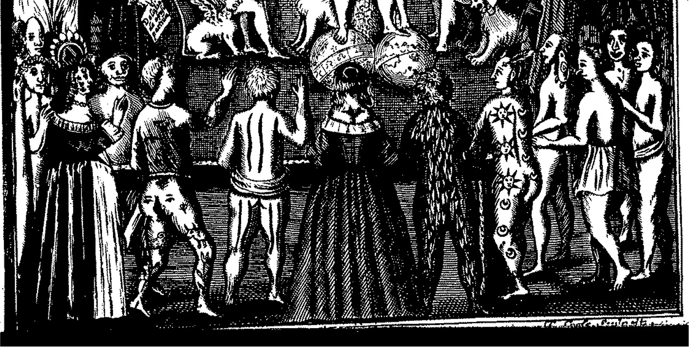 Depicts individuals with various body modifications such as piercings and tattoos.