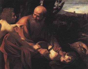 Painting depicting the blinding of Isaac.