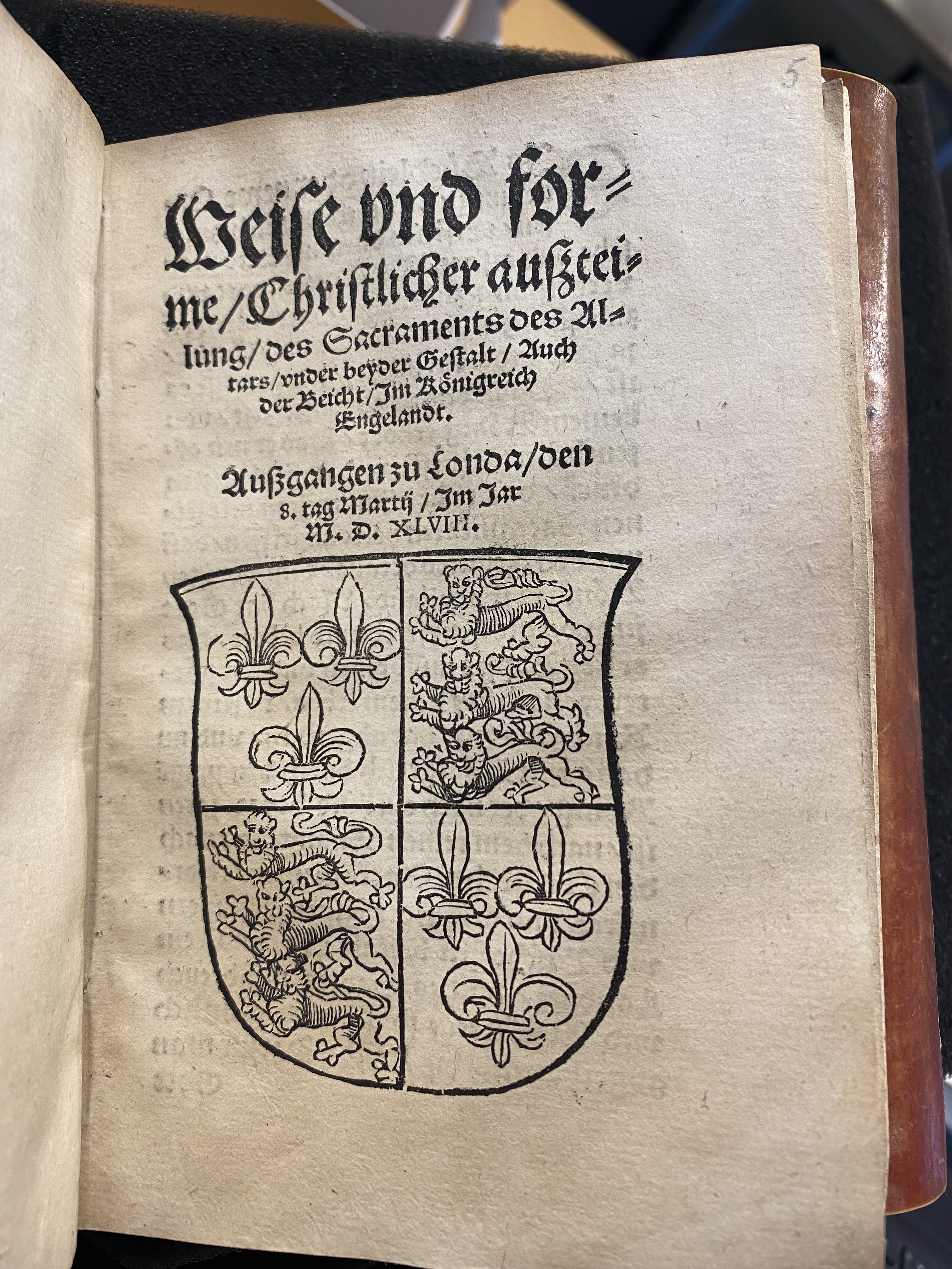 Edwardian Order of the Communion in German Translation, 1548