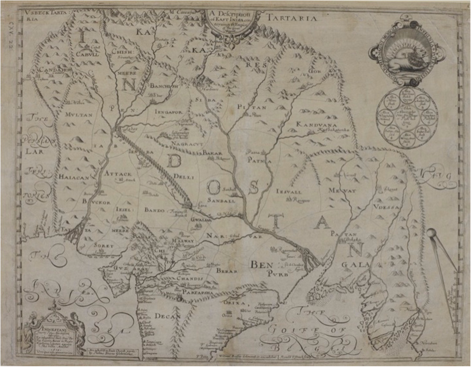 William Baffin's 1619 Map of the Mughal Empire, Known as 'Thomas Roe's Map'.