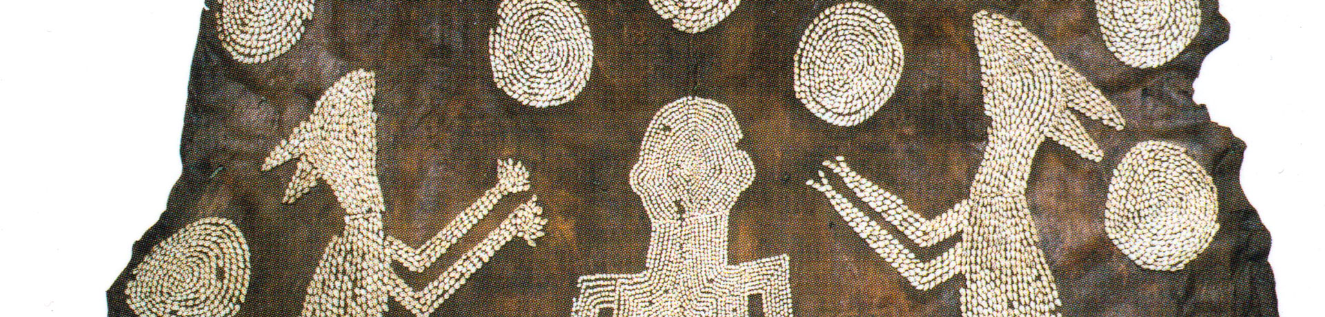 Large brown deer-hide hanging with white shell beadwork decoration