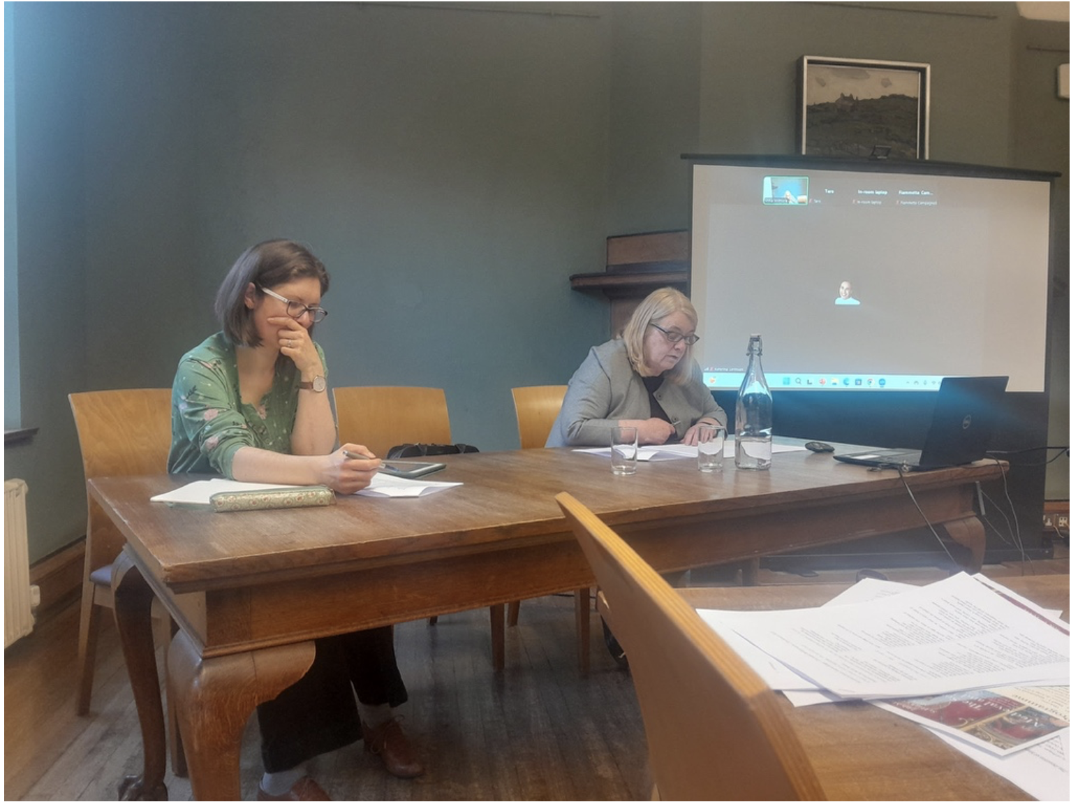 Prof Alice Brooke and Prof Lesley Twomey during the keynote.