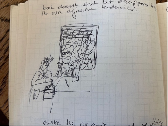 A Doodle of C.S Lewis Reading Italian Literature at a Window while Convalescing