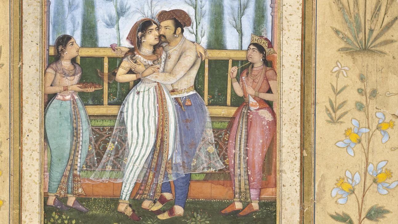 Emperor Jahangir Embracing Nur Jahan