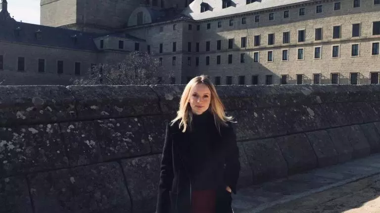 Photo of Marie-Louise Lillywhite standing outside a building.