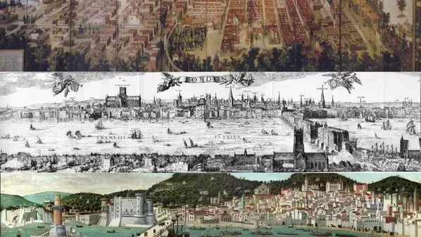City-views of Mexico City, London, and Naples