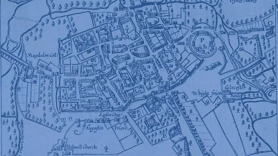 1611 Map of Oxford by John Speed