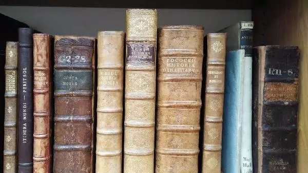 shelf of books from printers library