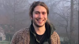 Flynn Allott against a rural background